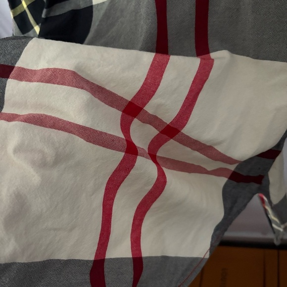 J W ANDERSON sz 4 Blue Long Sleeve Tie Plaid Button Down Leather Patch Pocket - Picture 7 of 16